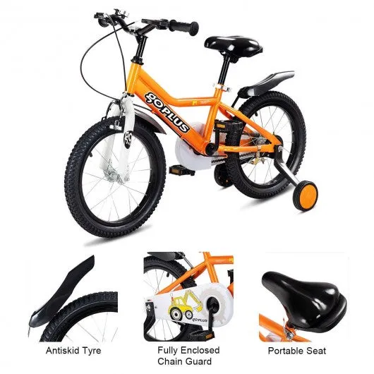 12" Kids Bike for Outdoor Sports with Training Wheel-Orange