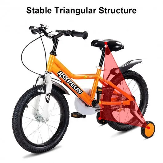 12" Kids Bike for Outdoor Sports with Training Wheel-Orange