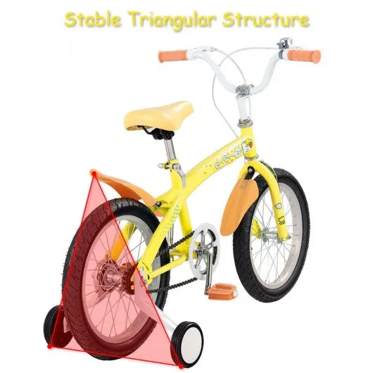 16" Outdoor Sports Kids Bicycle with Training Wheels Bell-Yellow