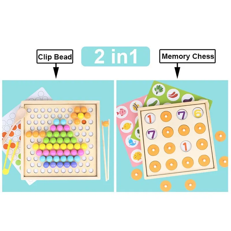 2in1 Memory Training Matching Pair Bead Game