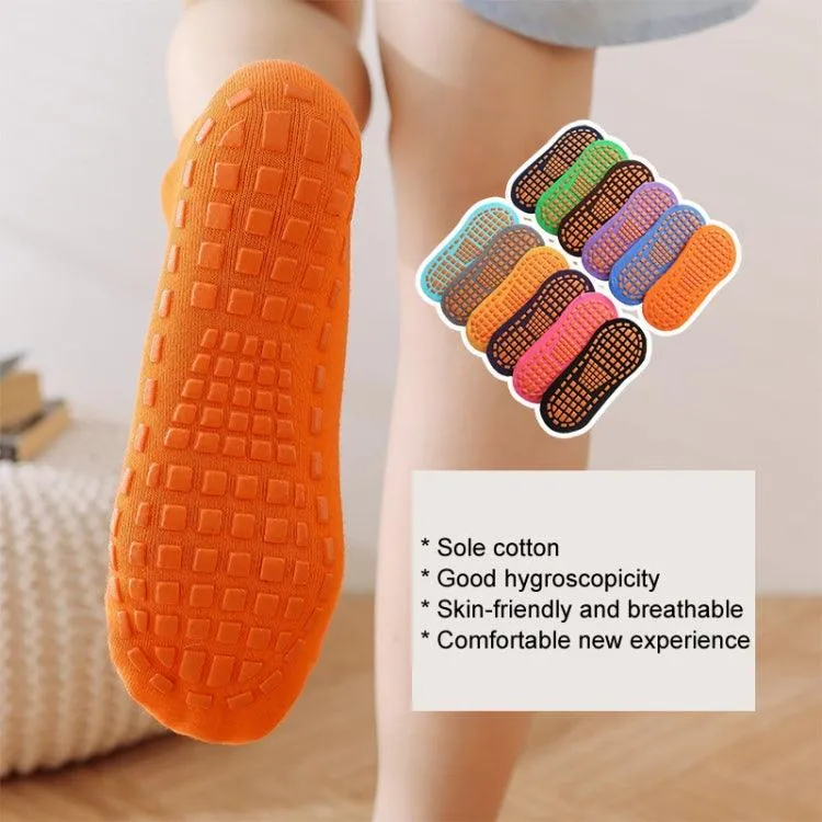 4 Pairs of Non-Slip Yoga and Trampoline Socks with Dotted Rubber Grip