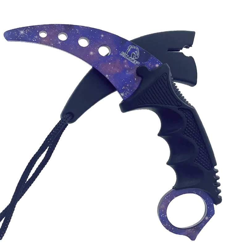 7 1/2" Purple Karambit Trainer Neck Knife