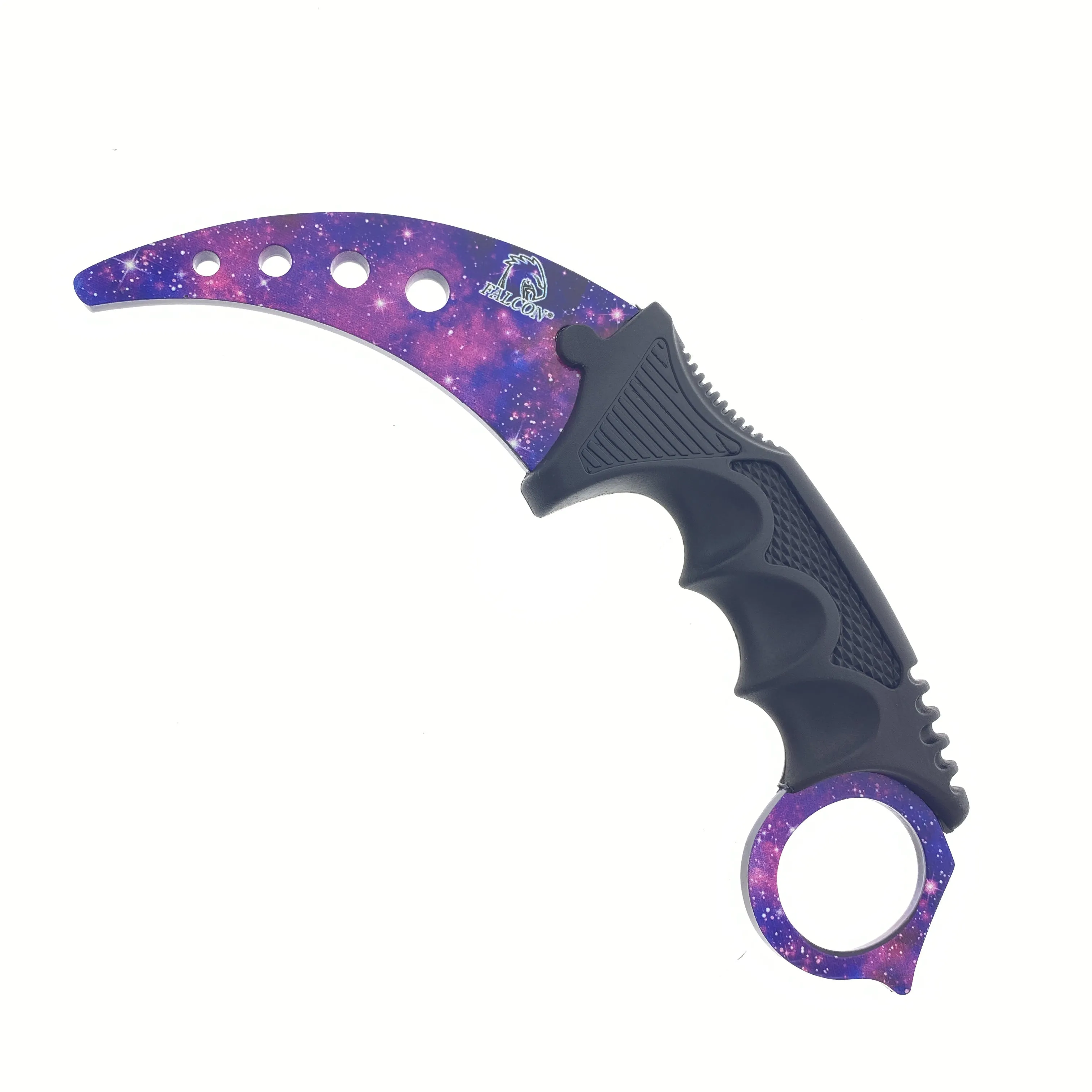 7 1/2" Purple Karambit Trainer Neck Knife