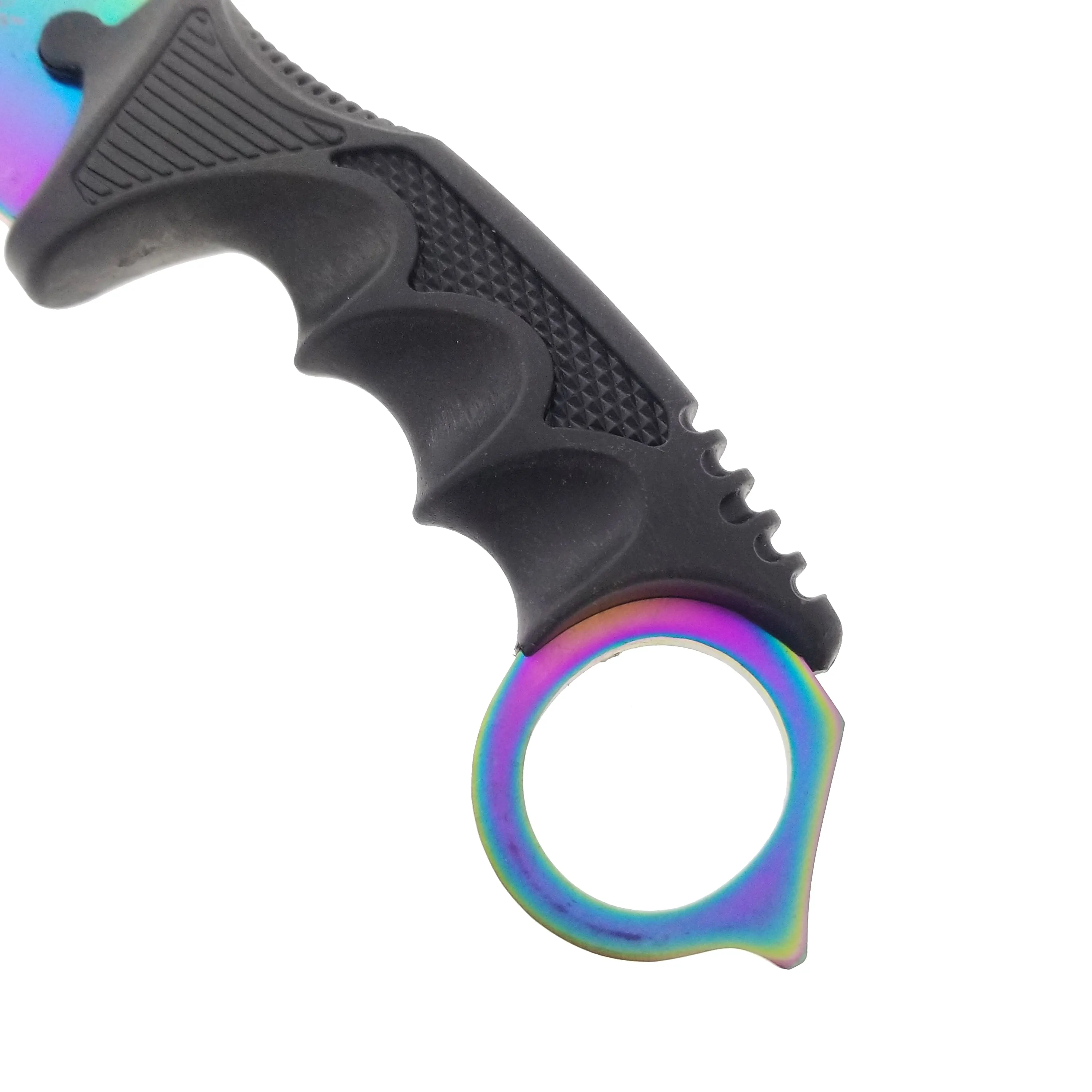 7 1/2" Rainbow Karambit Trainer Neck Knife