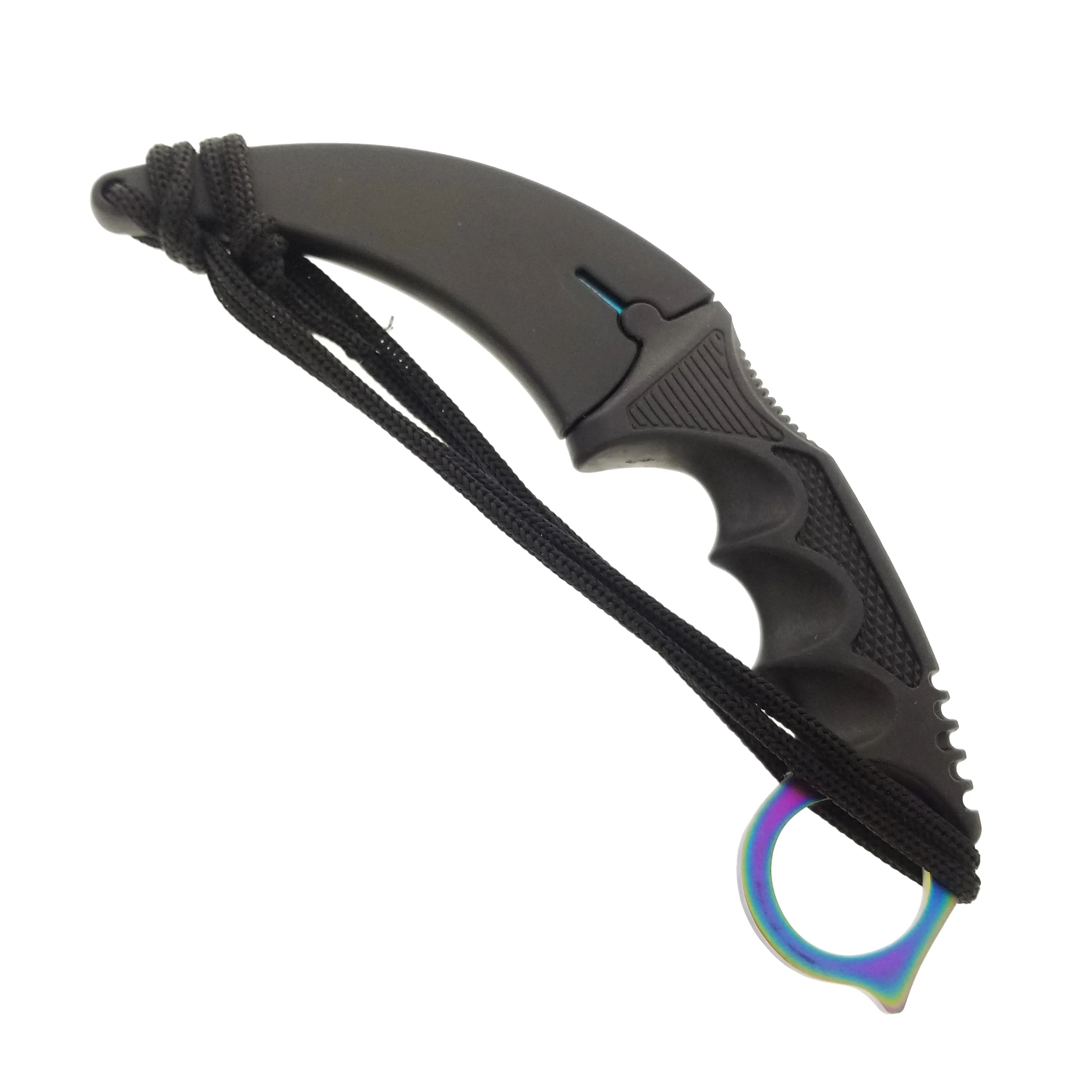 7 1/2" Rainbow Karambit Trainer Neck Knife