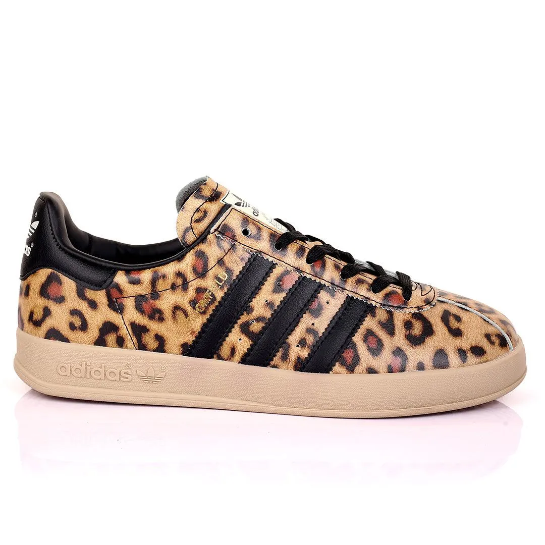 AD Broomfield Classic Leopard Skin Designed Lace Up Sneakers