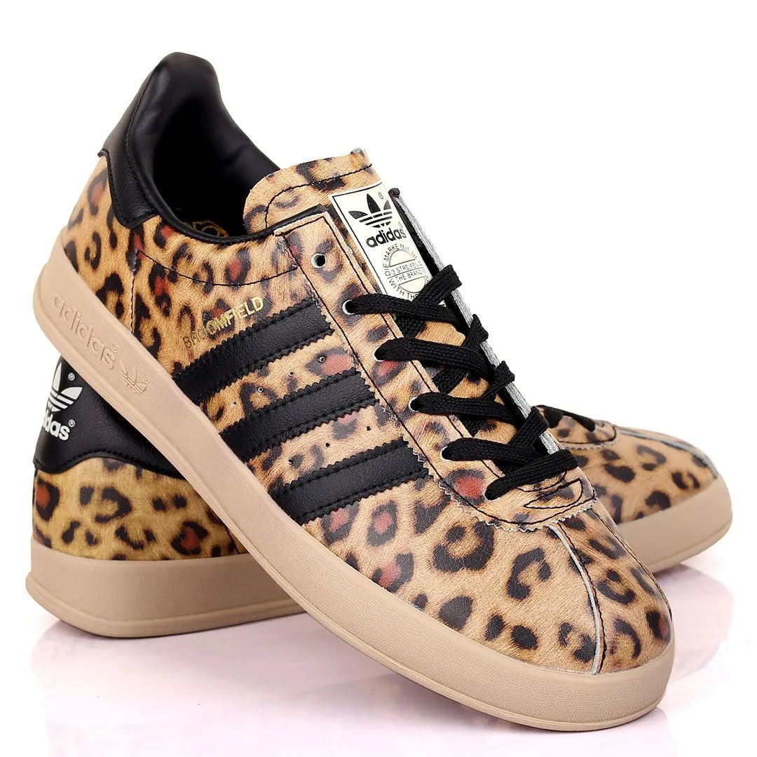 AD Broomfield Classic Leopard Skin Designed Lace Up Sneakers