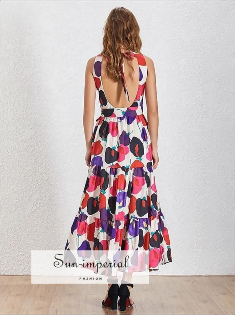 Adele Dress - Casual Print Sleeveless Women Dress O Neck Maxi Dress