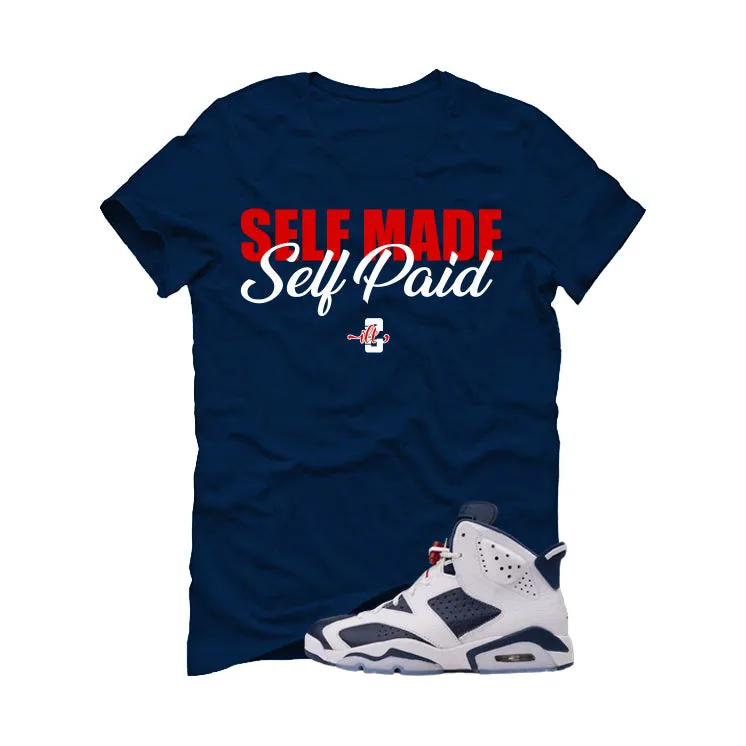 Air Jordan 6 Olympic Navy Blue T-Shirt (Self Made Self Paid)| illcurrency