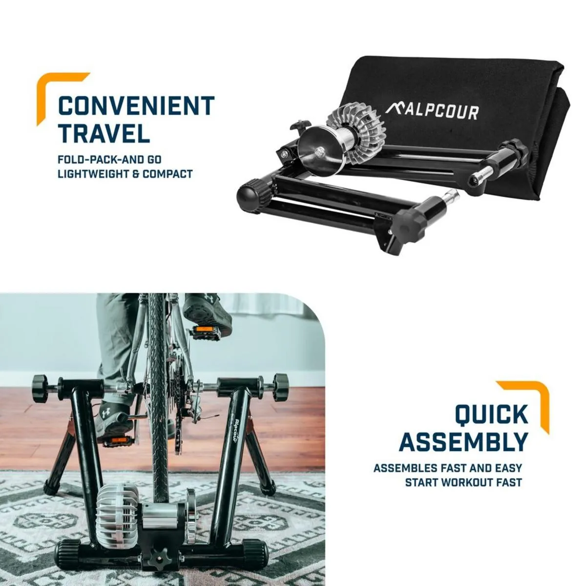 Alpcour Bike Trainer Stand with Fluid Flywheel