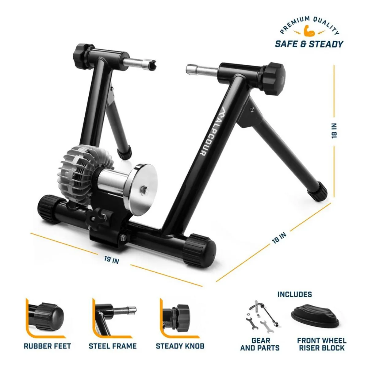 Alpcour Bike Trainer Stand with Fluid Flywheel