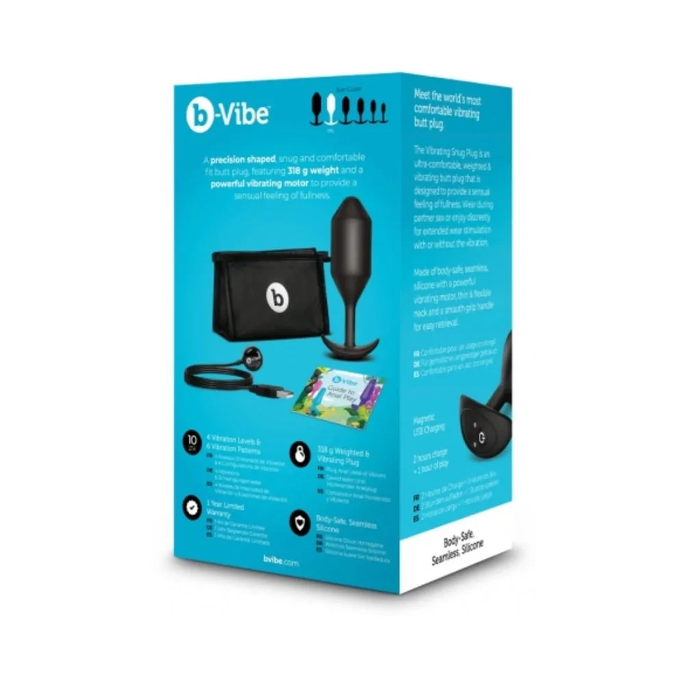 b-Vibe Vibrating Snug Plug 5 Rechargeable Weighted Silicone Anal Plug Black