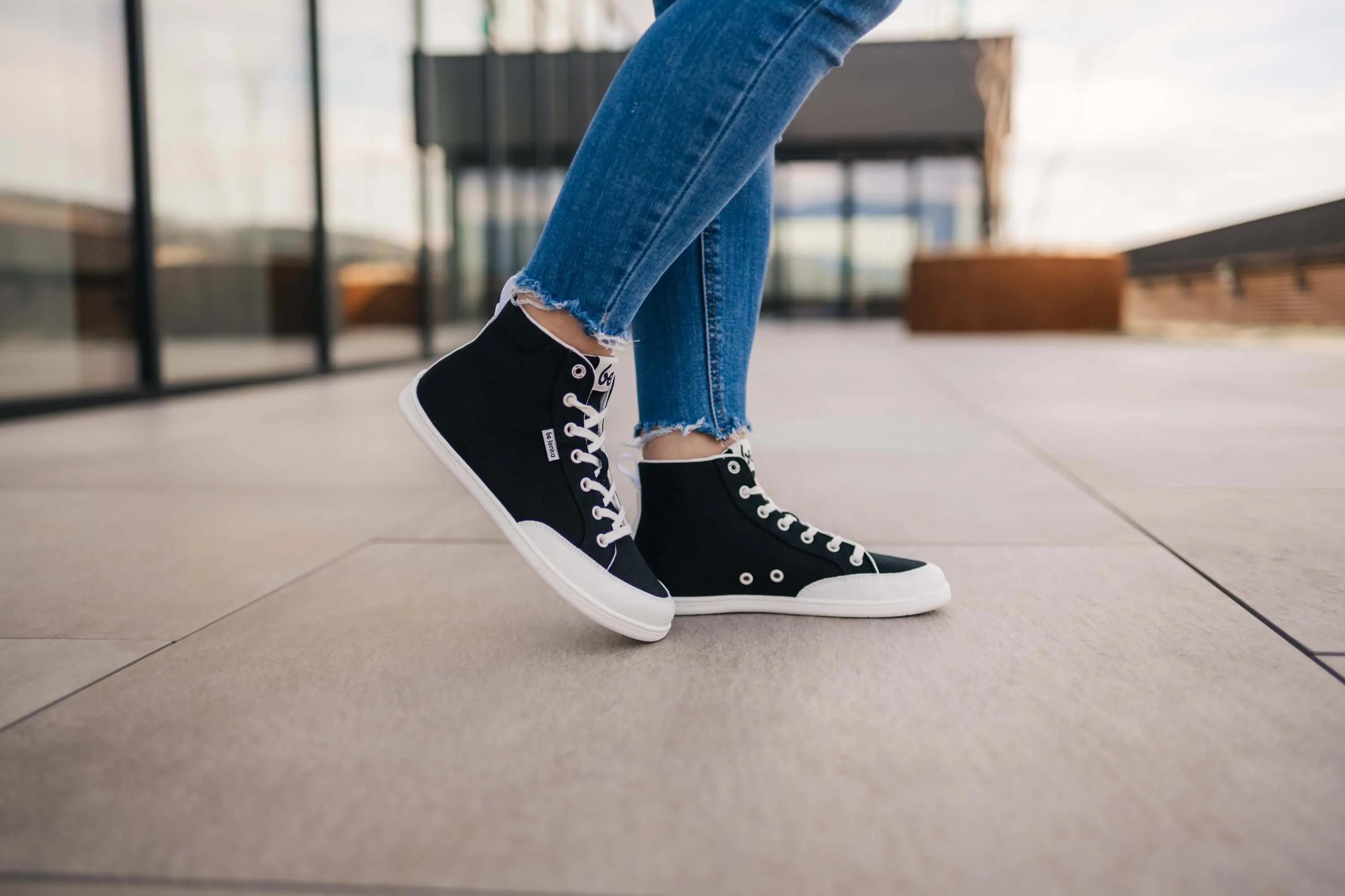 Barefoot Sneakers Be Lenka Rebound - High Top - Black & White