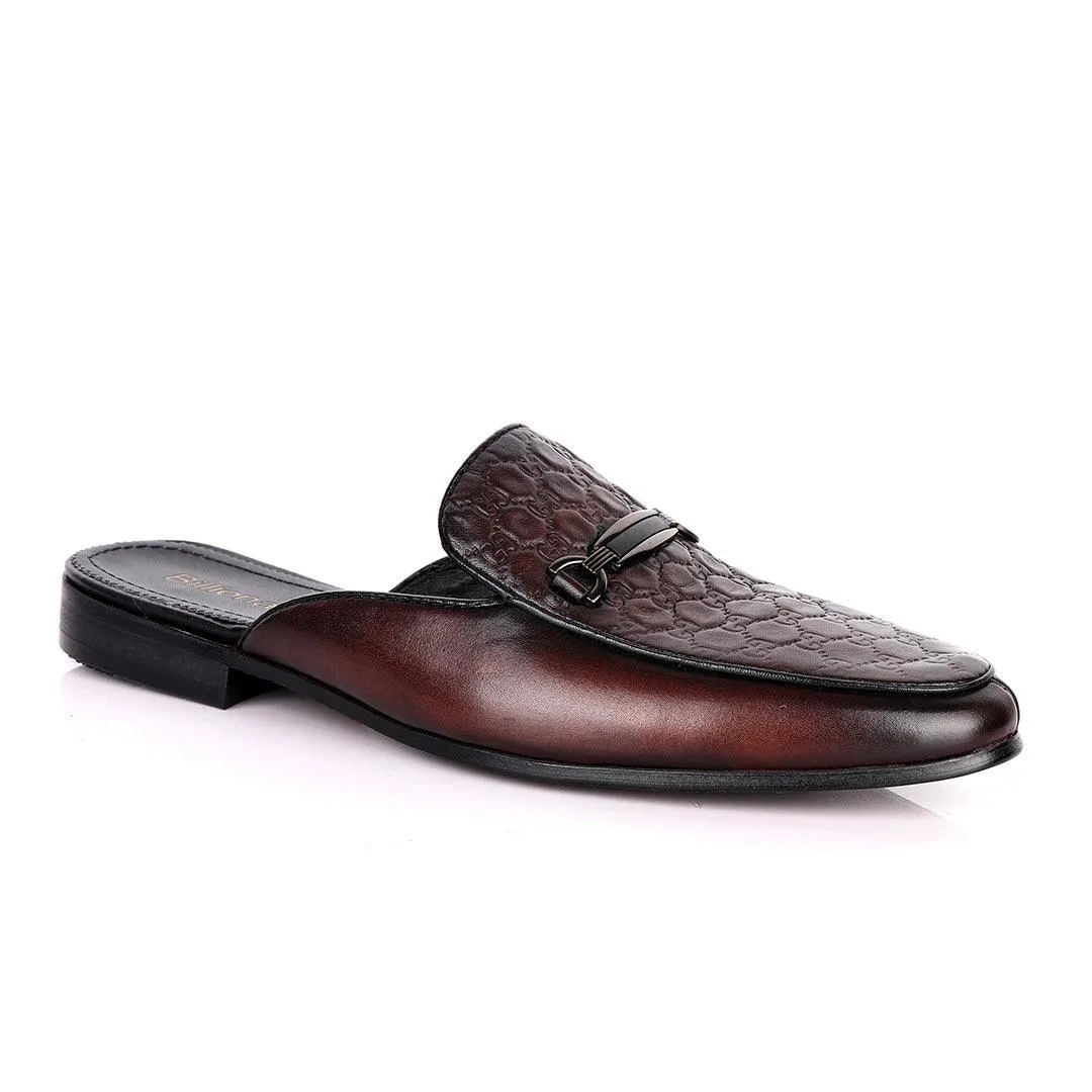 Billionaire Designer Leather Men's Half Shoe Coffee