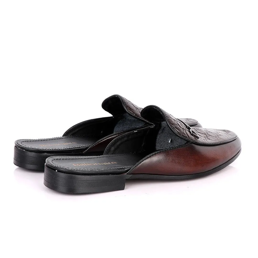 Billionaire Designer Leather Men's Half Shoe Coffee