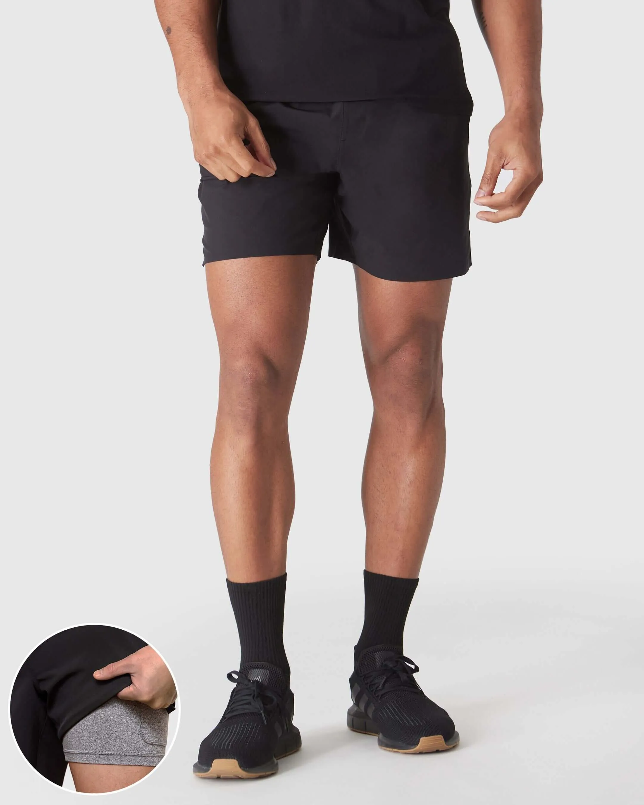 Black 7" 2-in-1 Training Shorts