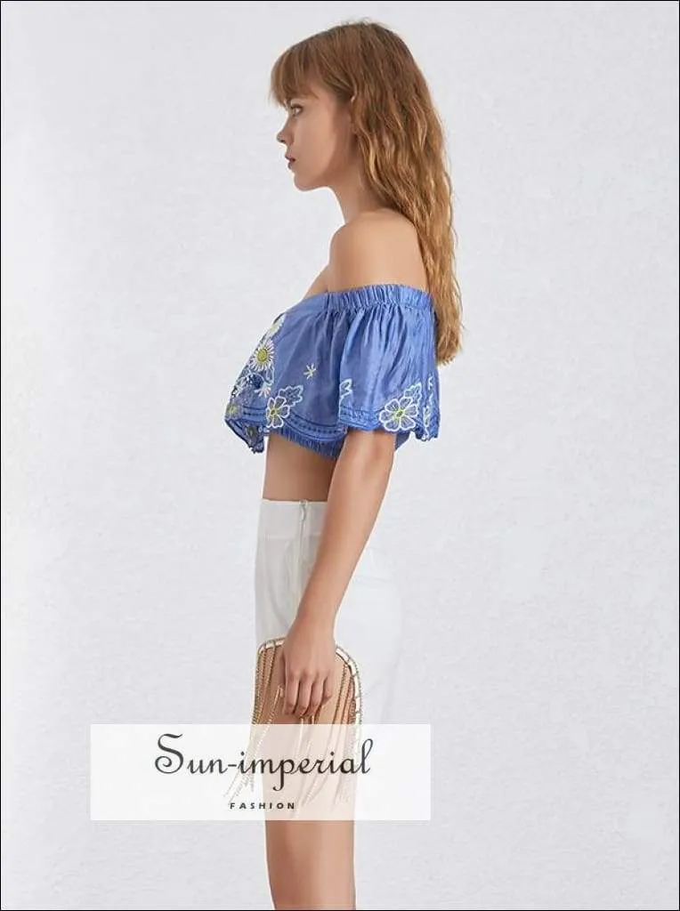 Butterfly top - Summer Short Length Women's Shirt off Shoulder Slash Neck Short Sleeve