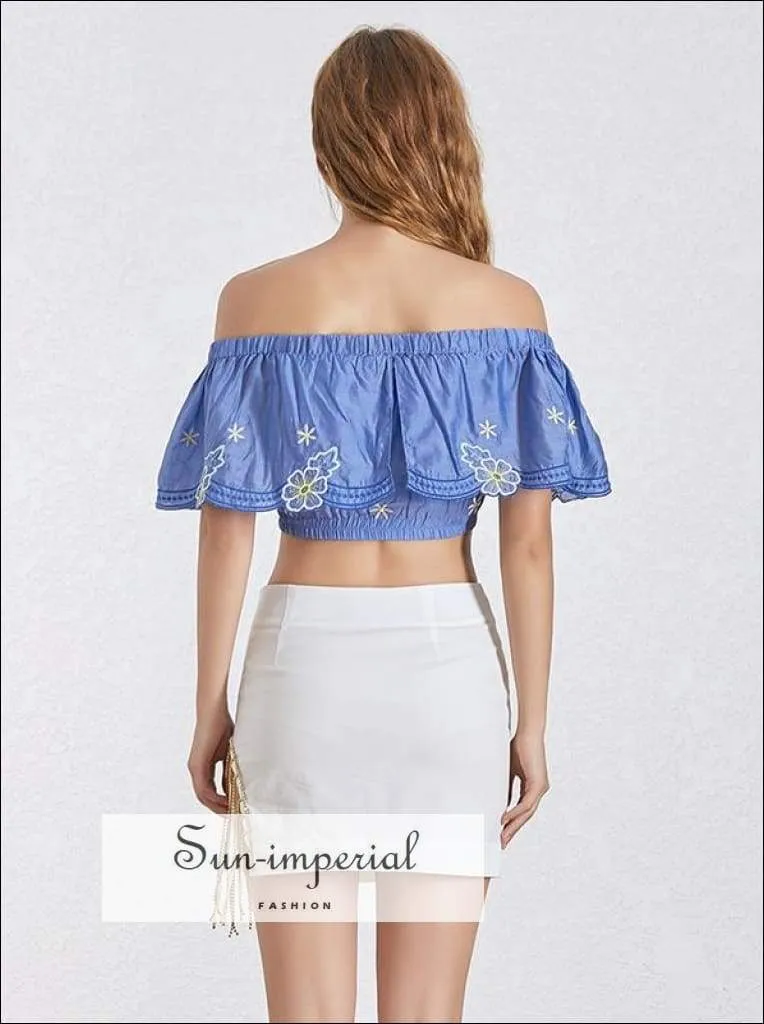 Butterfly top - Summer Short Length Women's Shirt off Shoulder Slash Neck Short Sleeve