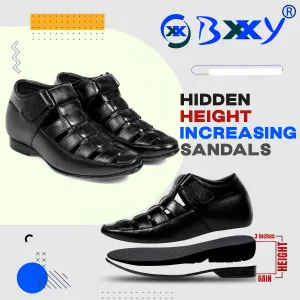 BXXY 3 Inch (7.6 cm) Height Increasing Casual Roman Sandals for All Occasions (Instant 3 Inches Hidden Height Gainer)