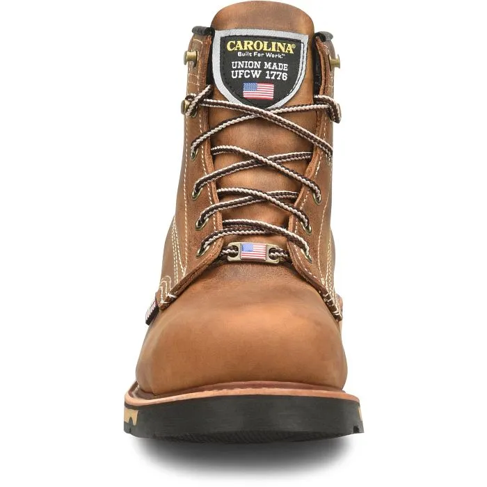 Carolina Men's Ferric 6" Steel Toe Made in USA Work Boot- Brown- CA7829