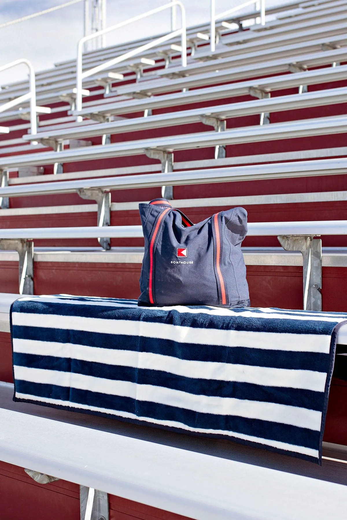 Chappy Wrap x Boathouse Classic Navy Stripe Water Resistant Outdoor Lap Blanket