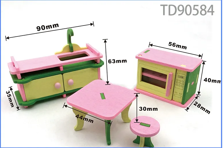 Children's Wooden Doll Miniature Play House Toy