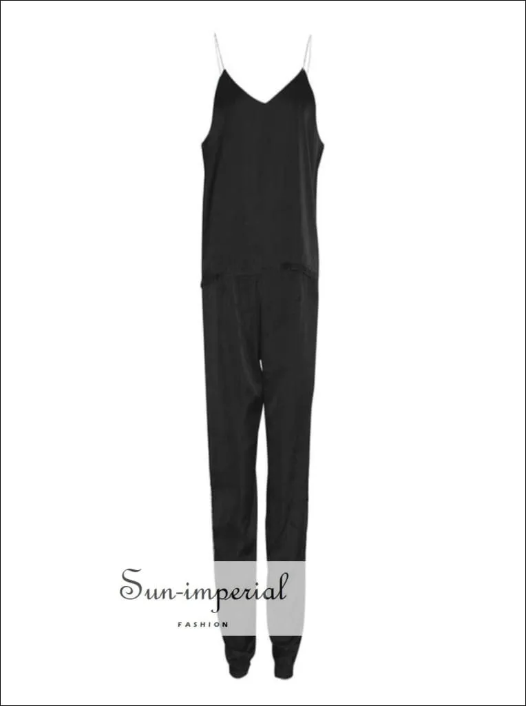 Christine Jumpsuit - Diamond Strap Green and Black Solid Jumpsuit