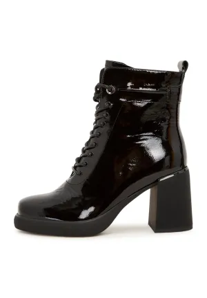 Classic High Heeled Ankle Boots - Black