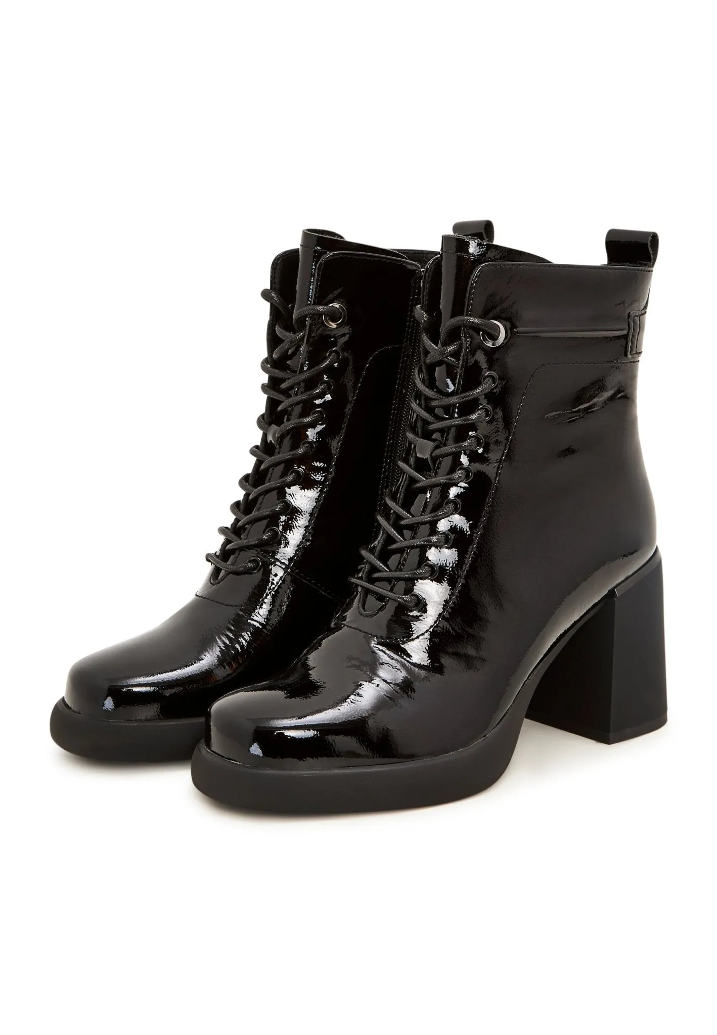 Classic High Heeled Ankle Boots - Black