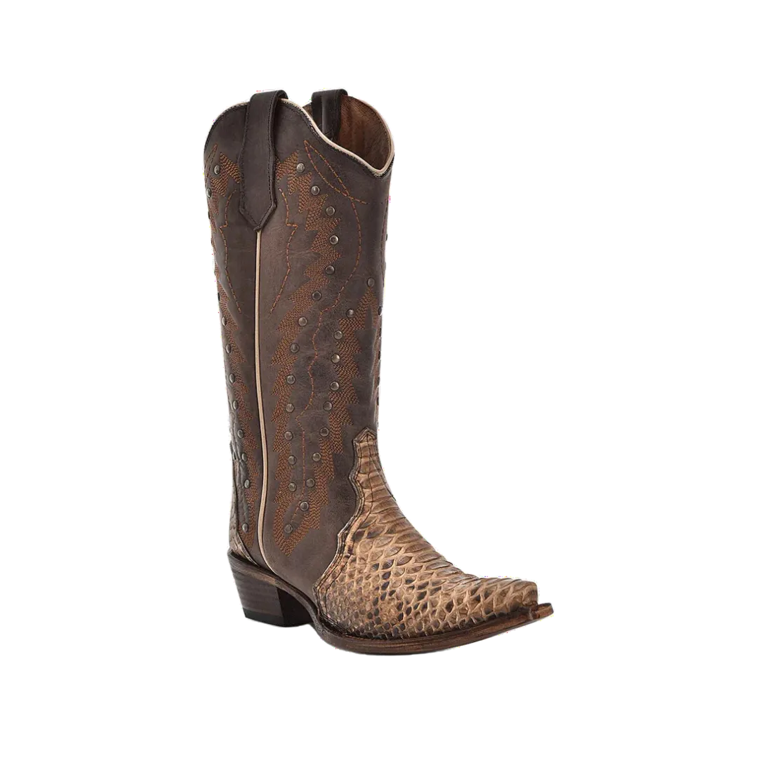 Corral Women's Western Python Studs Chocolate Brown Boots