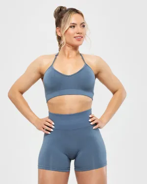 Define Seamless Halter Neck Bra | Smoke Blue