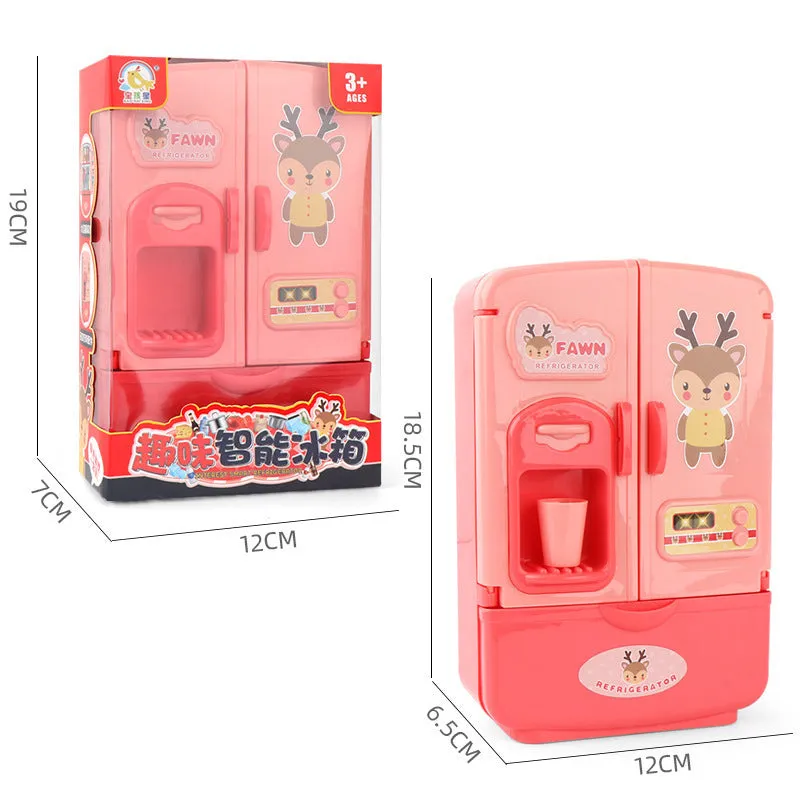 Double Door Mini Appliance Girl Smart Refrigerator Toy