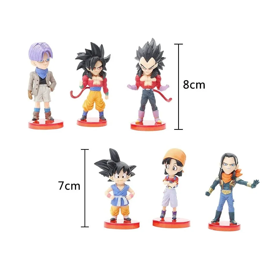 Dragon Ball Z | Set of 6 Anime Action Figures | 7-8 Cm |