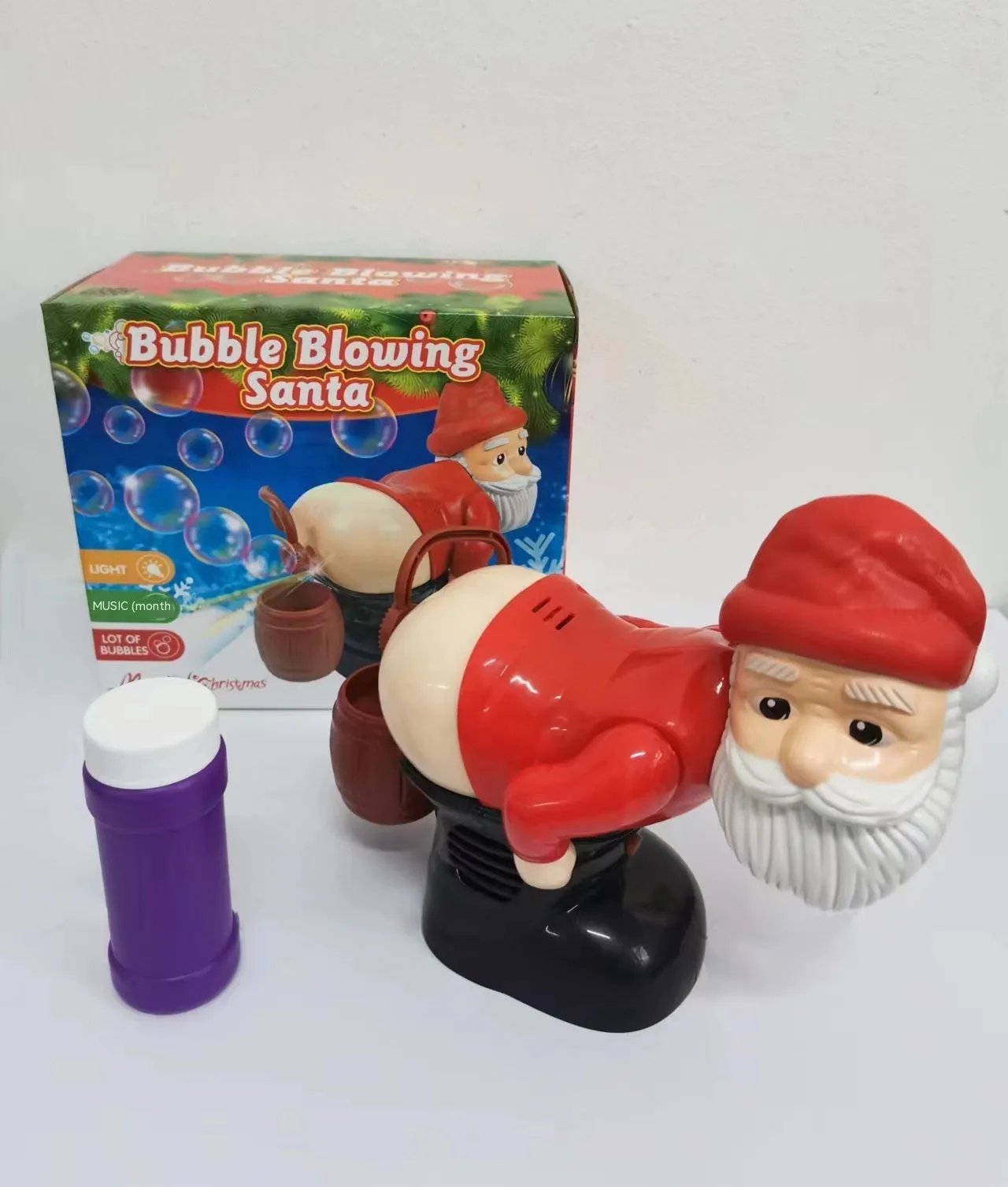 Electric Santa Claus Bubble Machine - Blowing Bubbles with Music & Light