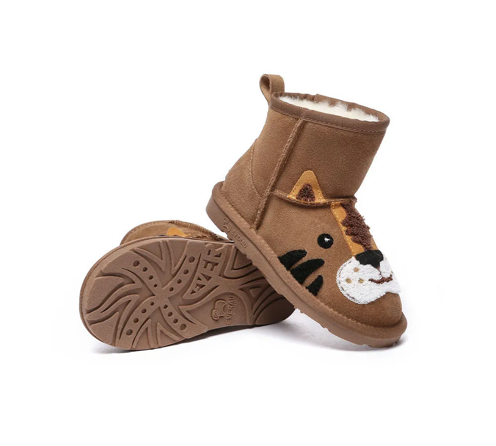 EVERAU® UGG Boots Kids Sheepskin Wool Tiger Kids Plus