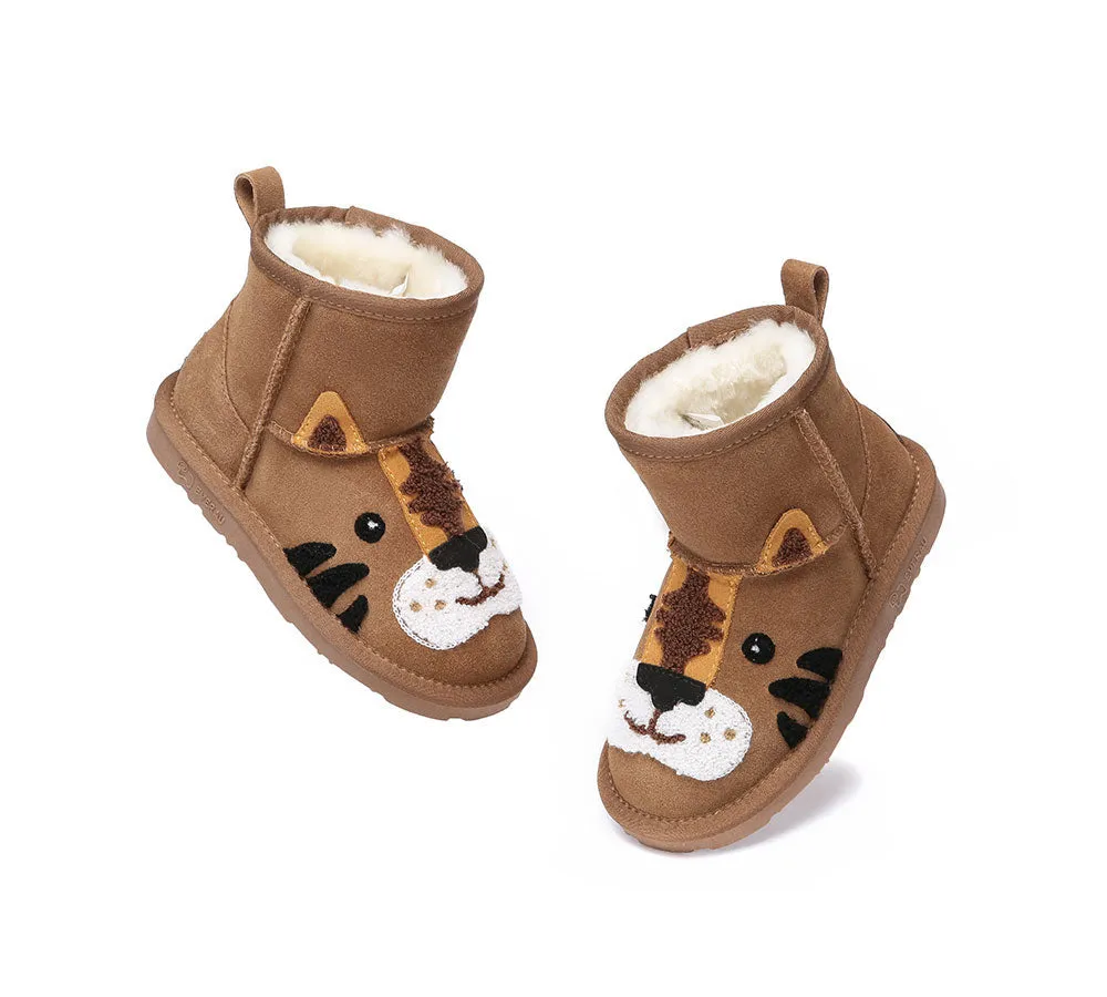 EVERAU® UGG Boots Kids Sheepskin Wool Tiger Kids Plus