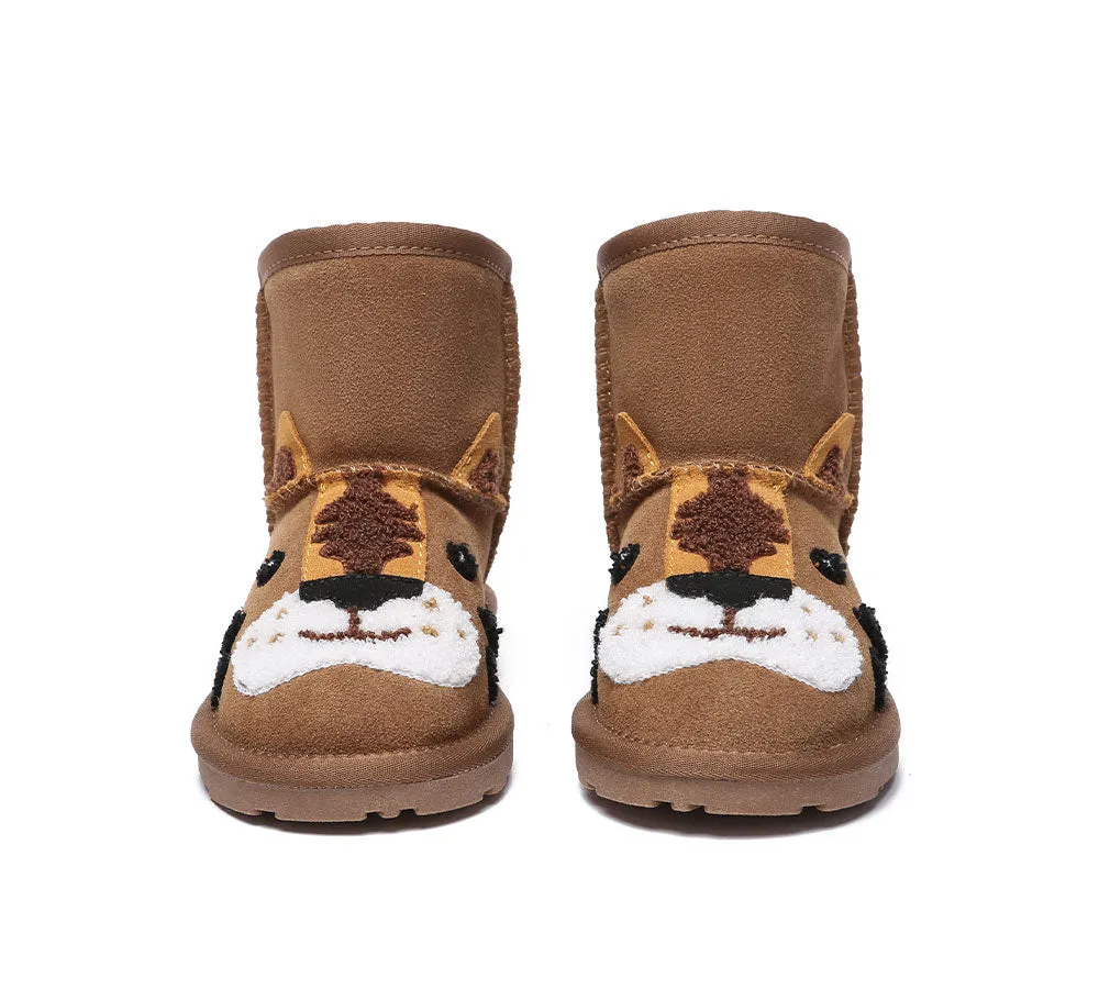 EVERAU® UGG Boots Kids Sheepskin Wool Tiger Kids Plus