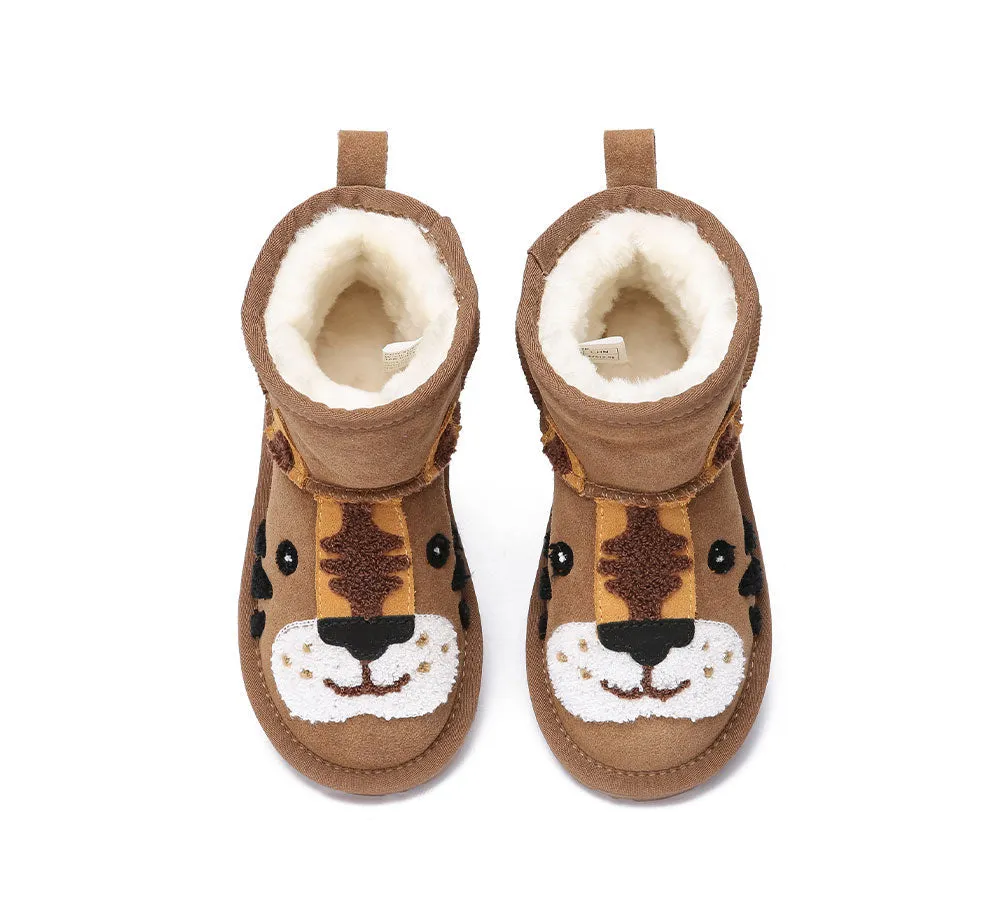 EVERAU® UGG Boots Kids Sheepskin Wool Tiger Kids Plus