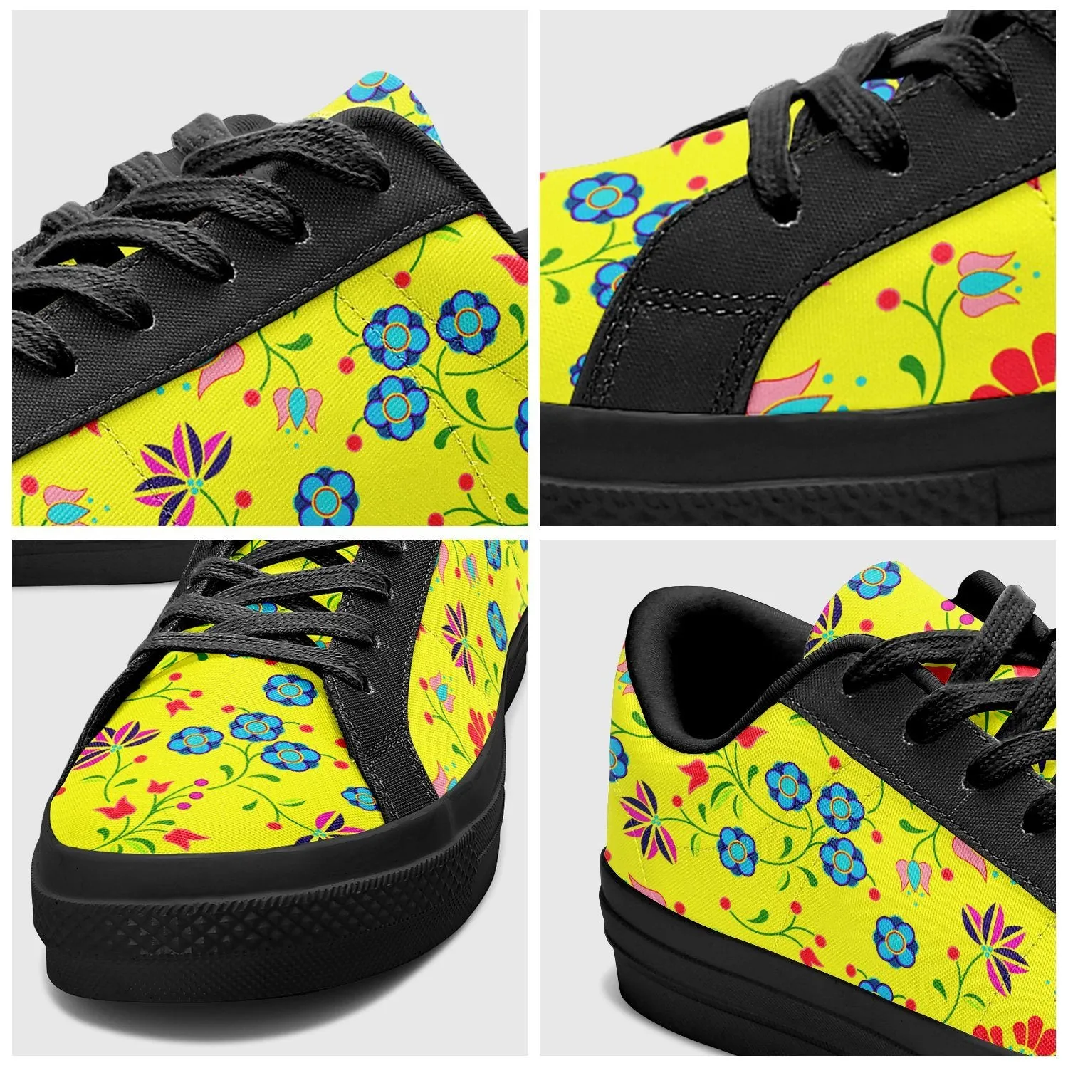 Fleur Indigine Mais Aapisi Low Top Canvas Shoes Black Sole