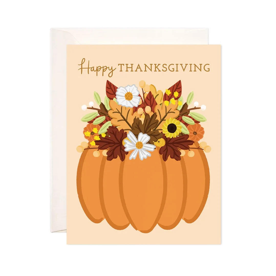 Floral Pumpkin Thanksgiving Card