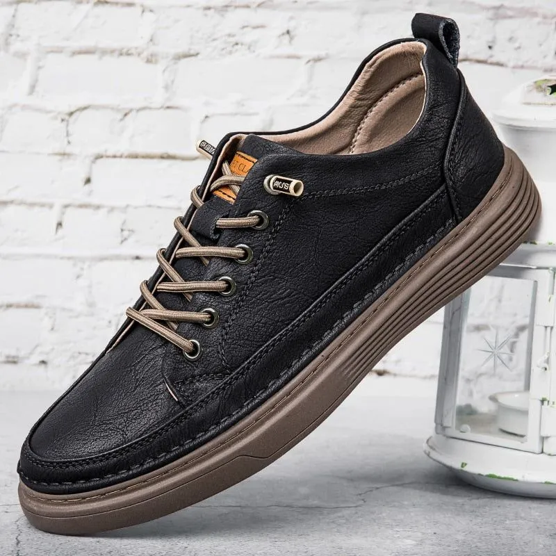 FM1244 Men's Leather Casual Flat Shoes - Classic Sneaker