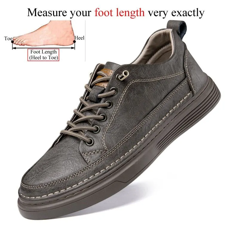 FM1244 Men's Leather Casual Flat Shoes - Classic Sneaker