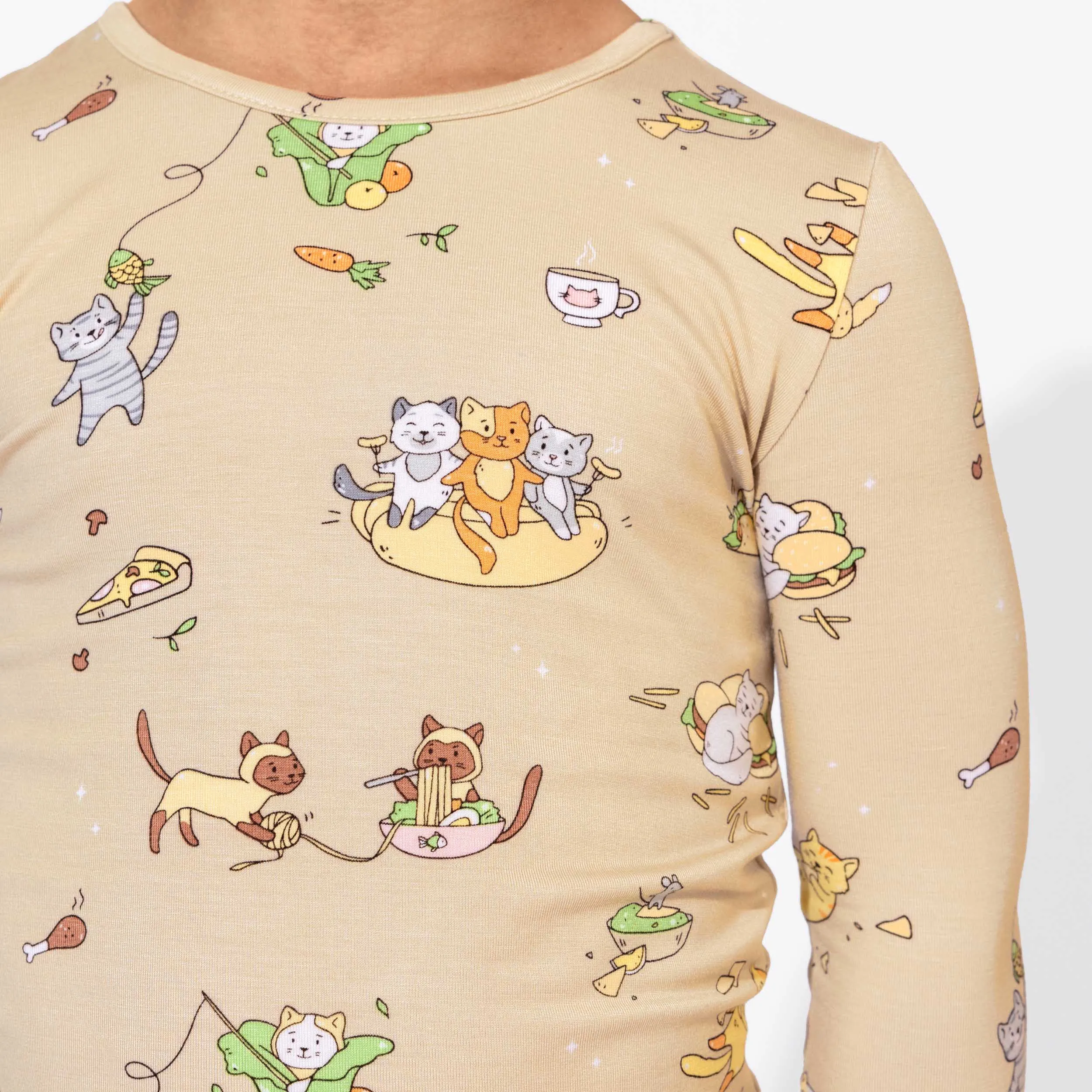 Foodie Cats Bamboo Kids Pajamas