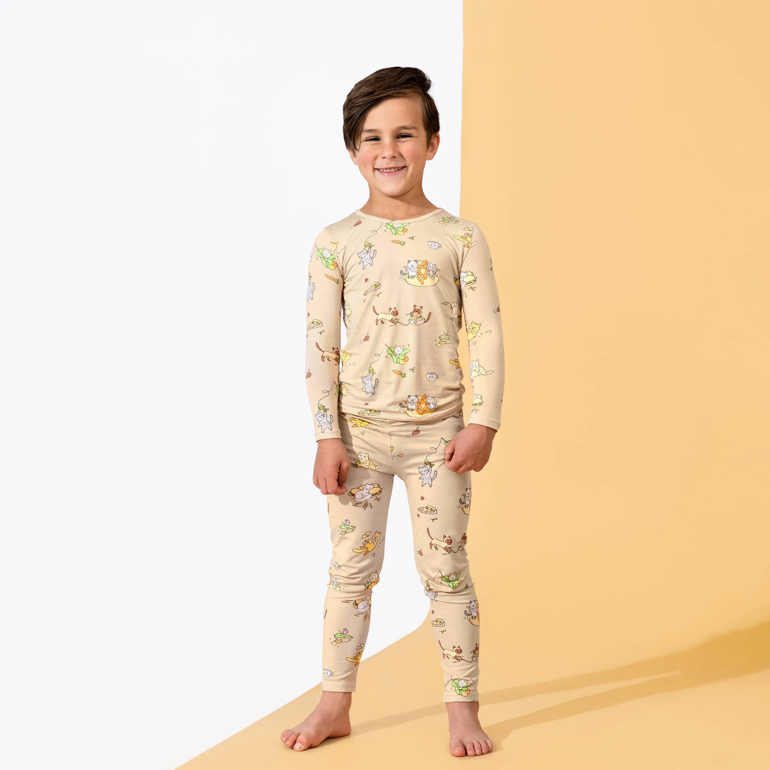 Foodie Cats Bamboo Kids Pajamas