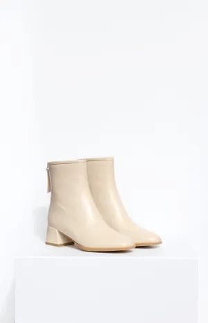 FRANCA, Cream Ankle Boot