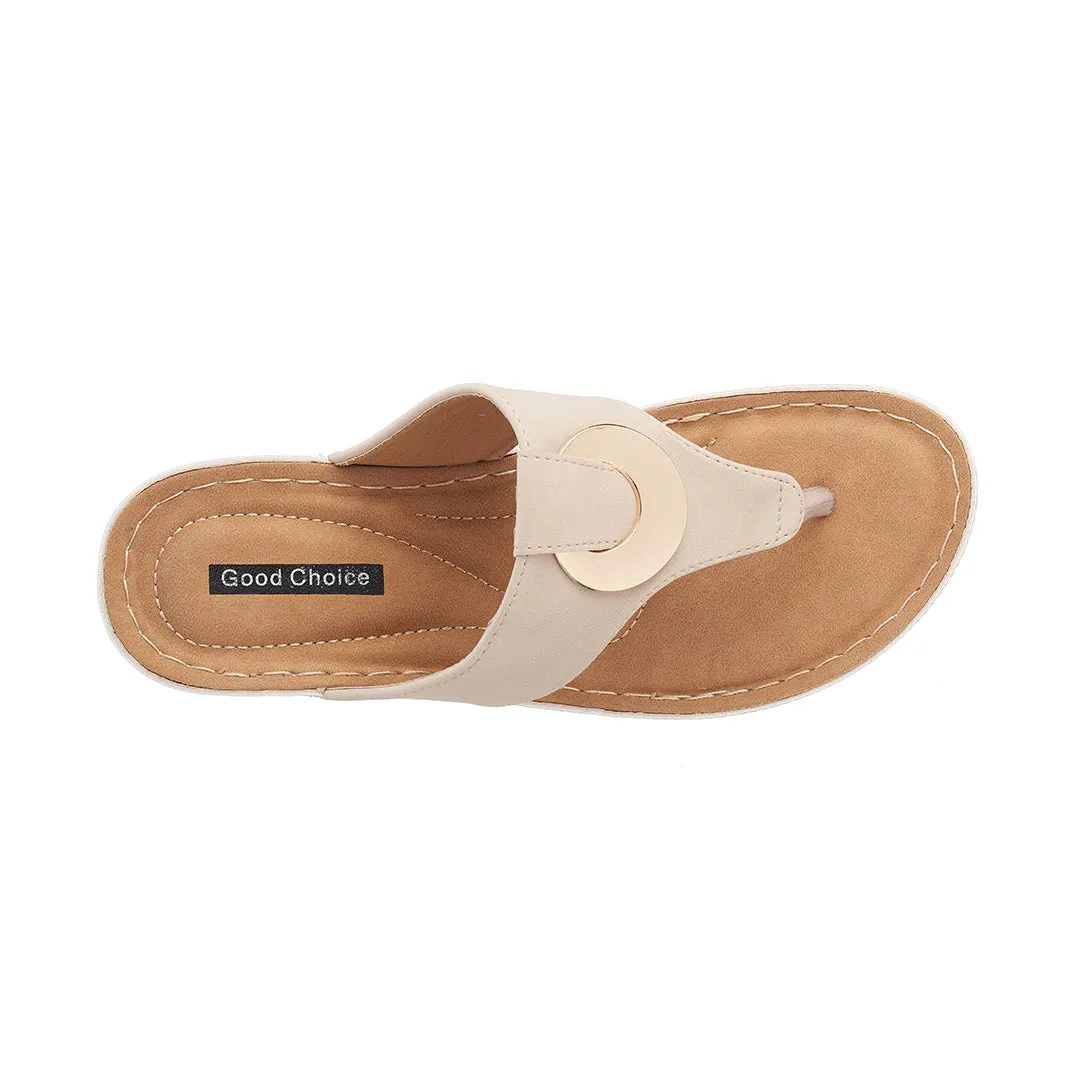 Genelle Natural Wedge Sandals