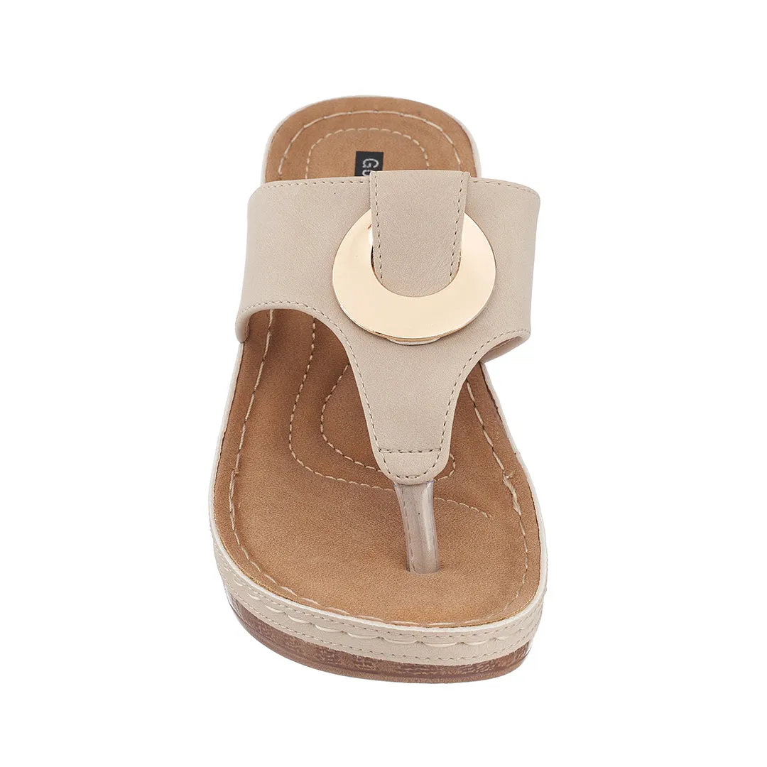 Genelle Natural Wedge Sandals