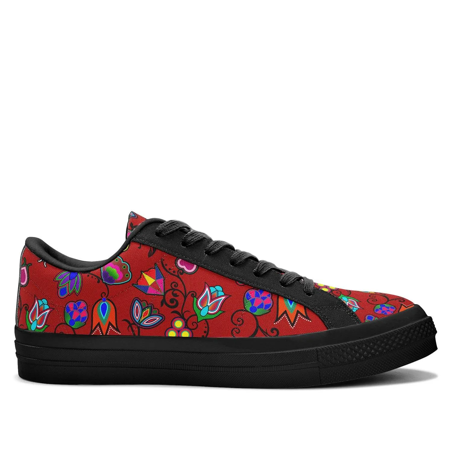 Indigenous Paisley Dahlia Aapisi Low Top Canvas Shoes Black Sole