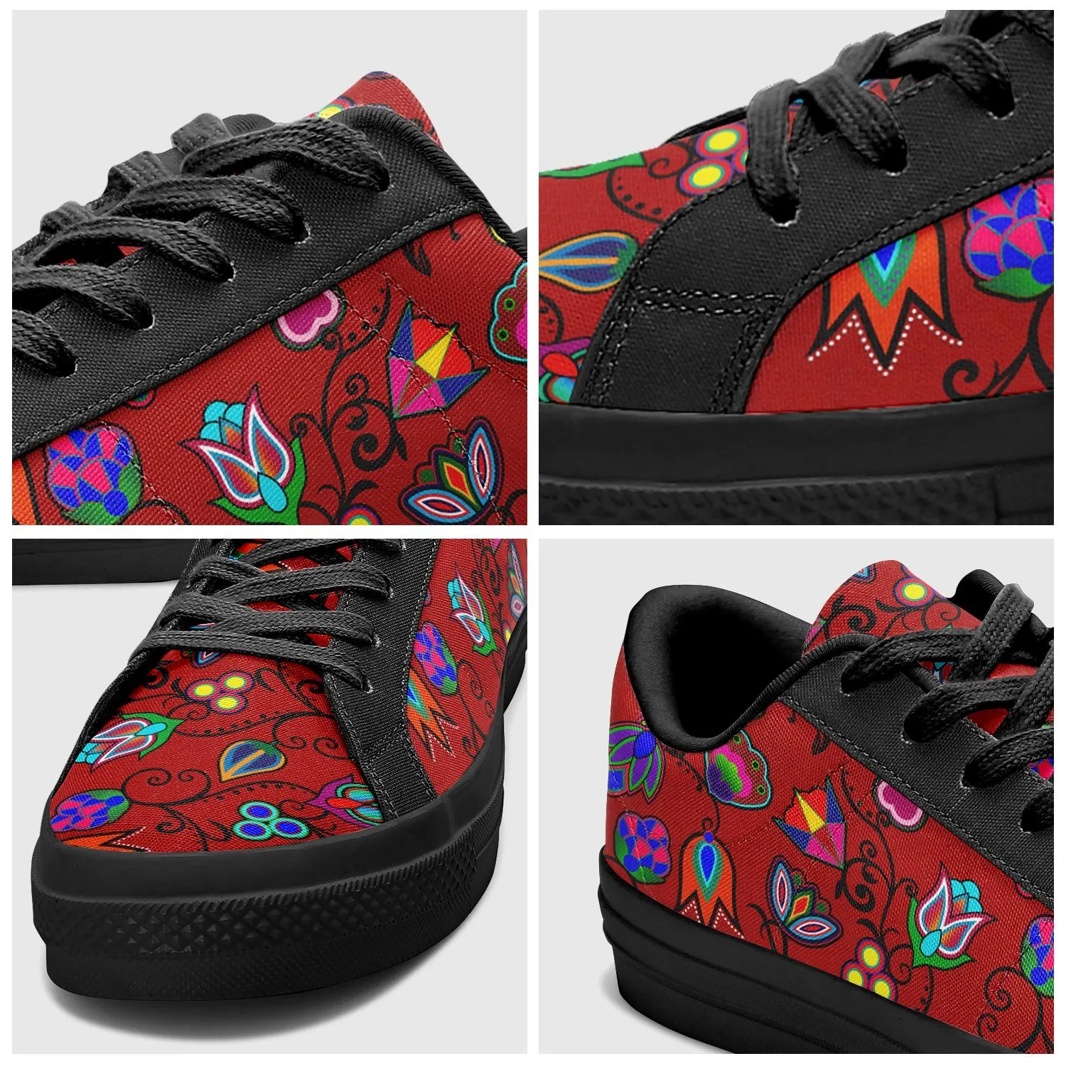 Indigenous Paisley Dahlia Aapisi Low Top Canvas Shoes Black Sole