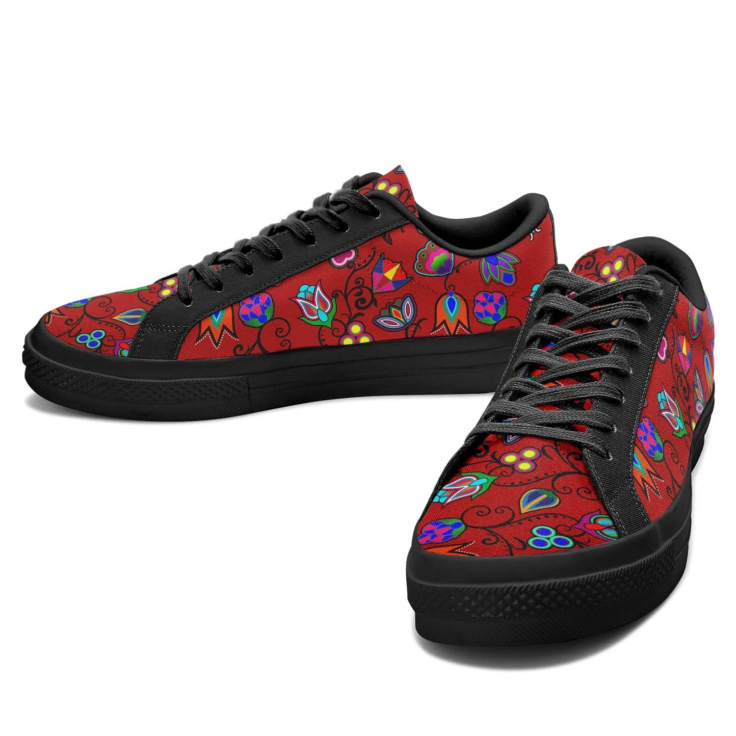 Indigenous Paisley Dahlia Aapisi Low Top Canvas Shoes Black Sole